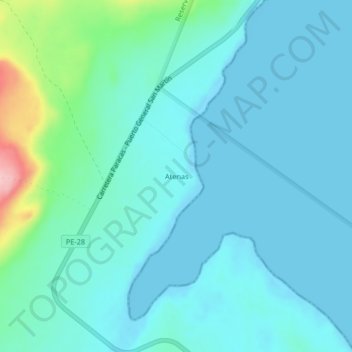 Topografische Karte Atenas, Höhe, Relief