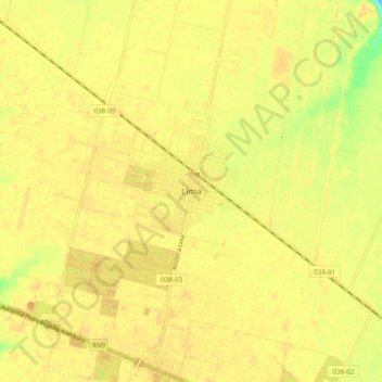 Topografische Karte Lima, Höhe, Relief