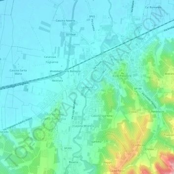 Topografische Karte La Chiusa, Höhe, Relief