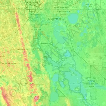 Topografische Karte Johnson Island, Höhe, Relief