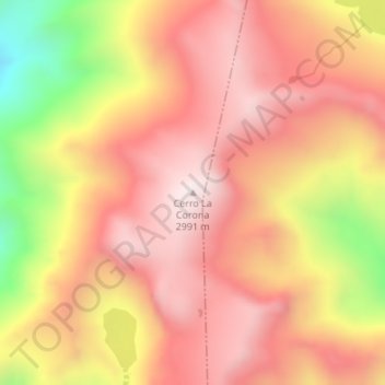 Topografische Karte Cerro La Corona, Höhe, Relief