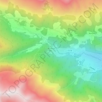 Topografische Karte La Ruzole du Bas, Höhe, Relief