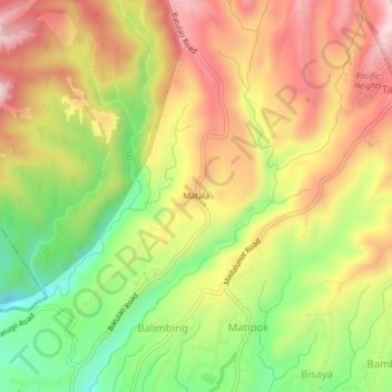Topografische Karte Matala, Höhe, Relief