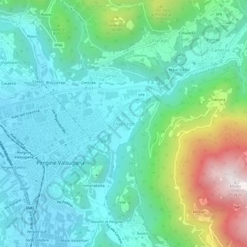 Topografische Karte Zivignago, Höhe, Relief
