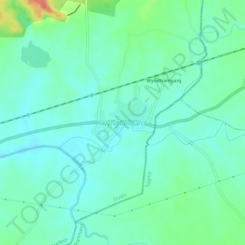 Topografische Karte Wyndhamganj, Höhe, Relief