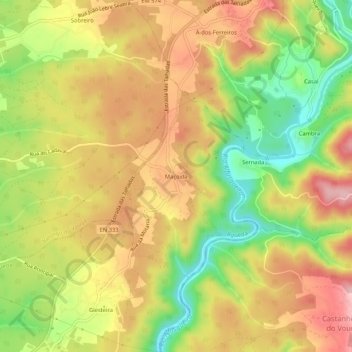Topografische Karte Maçoida, Höhe, Relief