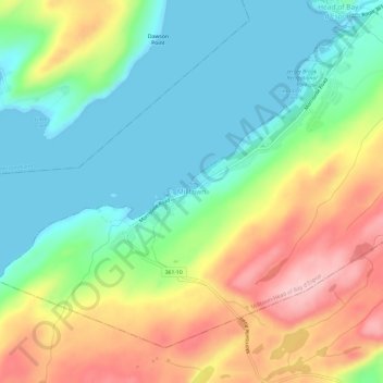 Topografische Karte Milltown, Höhe, Relief