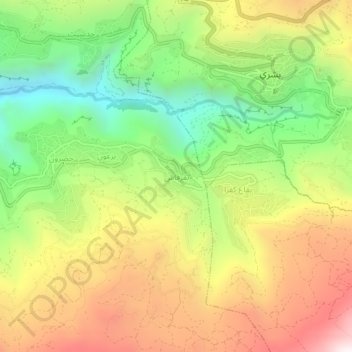 Topografische Karte Bqerqacha, Höhe, Relief