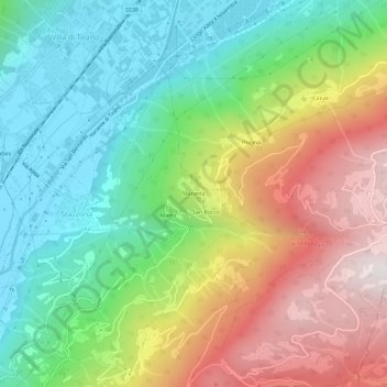 Topografische Karte Maranta, Höhe, Relief