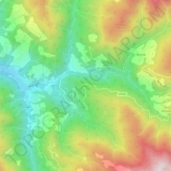 Topografische Karte Caiano, Höhe, Relief