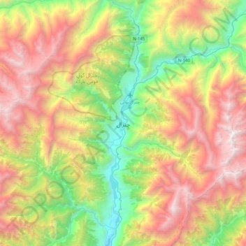 Topografische Karte Chitral, Höhe, Relief