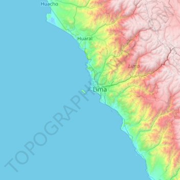 Topografische Karte Callao, Höhe, Relief