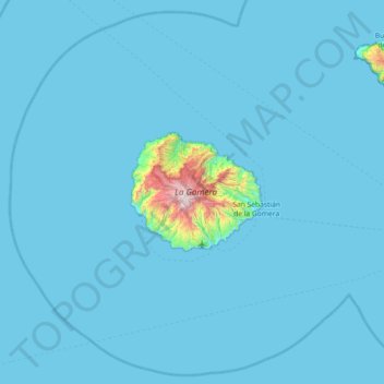 Topografische Karte La Gomera, Höhe, Relief