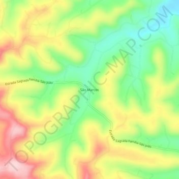 Topografische Karte São Marcos, Höhe, Relief
