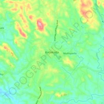 Topografische Karte Kattakada, Höhe, Relief