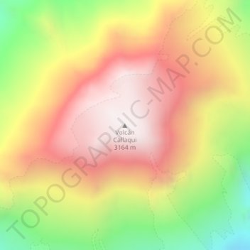 Topografische Karte Volcán Callaqui, Höhe, Relief