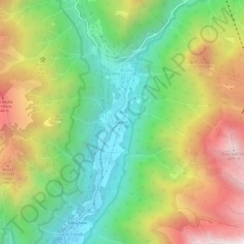 Topografische Karte Cagnoli, Höhe, Relief