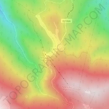 Topografische Karte Paltinis, Höhe, Relief