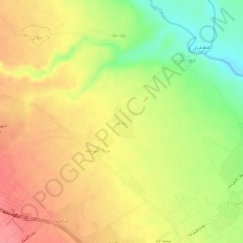 Topografische Karte دوین, Höhe, Relief