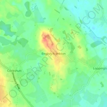Topografische Karte English Frankton, Höhe, Relief