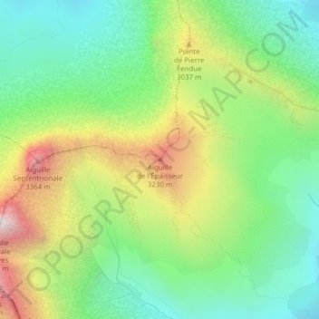Topografische Karte Aiguille de l'Épaisseur, Höhe, Relief