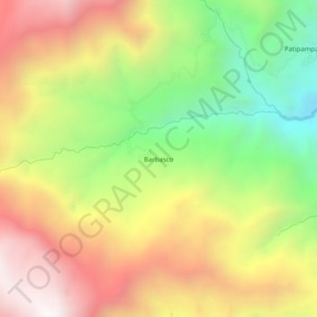 Topografische Karte Barbasco, Höhe, Relief