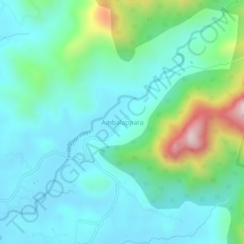 Topografische Karte Ambalappara, Höhe, Relief