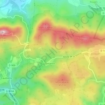Topografische Karte Col du Buis, Höhe, Relief
