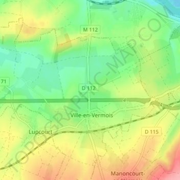 Topografische Karte Chauffour, Höhe, Relief