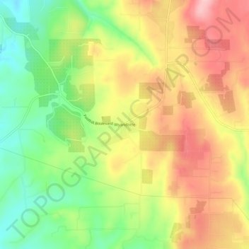 Topografische Karte Wyandotte, Höhe, Relief