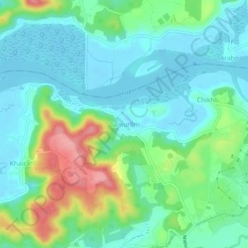 Topografische Karte Camurlim, Höhe, Relief