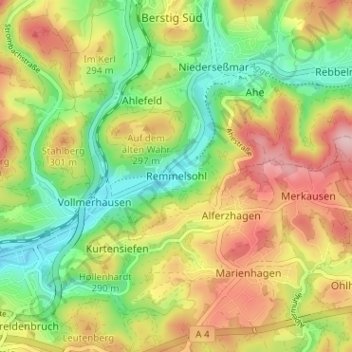 Topografische Karte Remmelsohl, Höhe, Relief