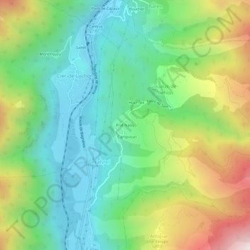 Topografische Karte Prat Naou, Höhe, Relief