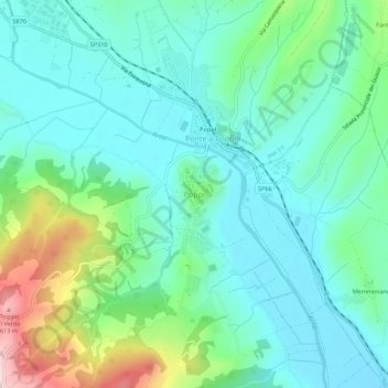 Topografische Karte Poppi, Höhe, Relief
