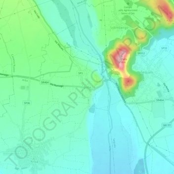 Topografische Karte Colle, Höhe, Relief