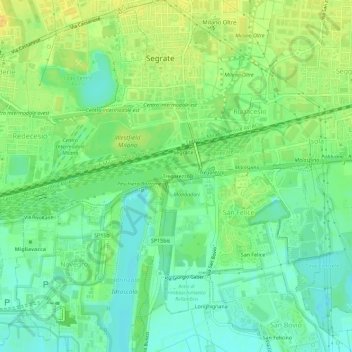 Topografische Karte Tregarezzo, Höhe, Relief