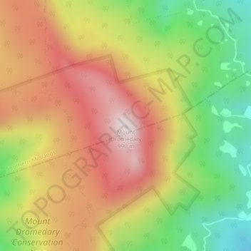 Topografische Karte Mount Dromedary, Höhe, Relief