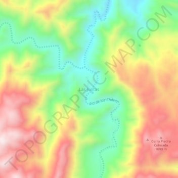 Topografische Karte Las Juntas, Höhe, Relief