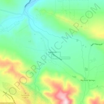 Topografische Karte Valyermo, Höhe, Relief