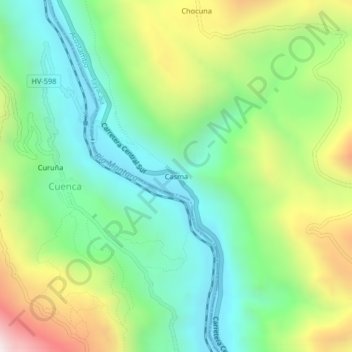 Topografische Karte Casma, Höhe, Relief