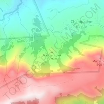 Topografische Karte Maartenspiek, Höhe, Relief