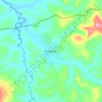 Topografische Karte Dogomet, Höhe, Relief