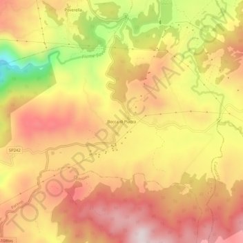 Topografische Karte Bocca di Piazza, Höhe, Relief
