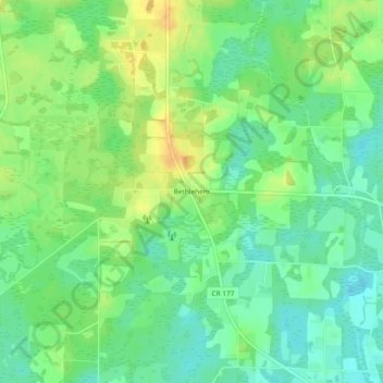Topografische Karte Bethlehem, Höhe, Relief