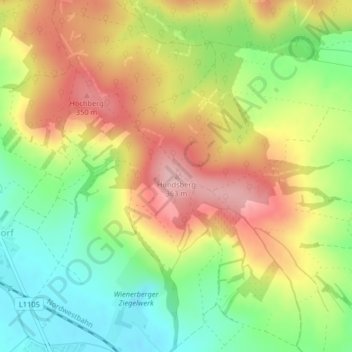 Topografische Karte Hundsberg, Höhe, Relief