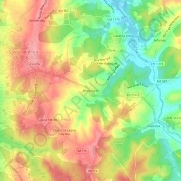 Topografische Karte Imaginário, Höhe, Relief