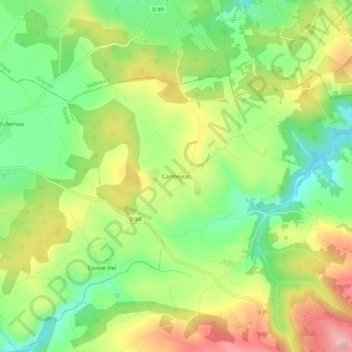 Topografische Karte Cambeyrac, Höhe, Relief