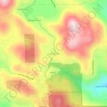 Topografische Karte Loch Lomond, Höhe, Relief
