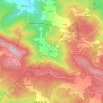 Topografische Karte Covelo, Höhe, Relief