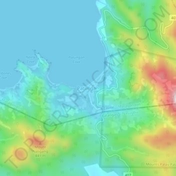 Topografische Karte Patungan, Höhe, Relief